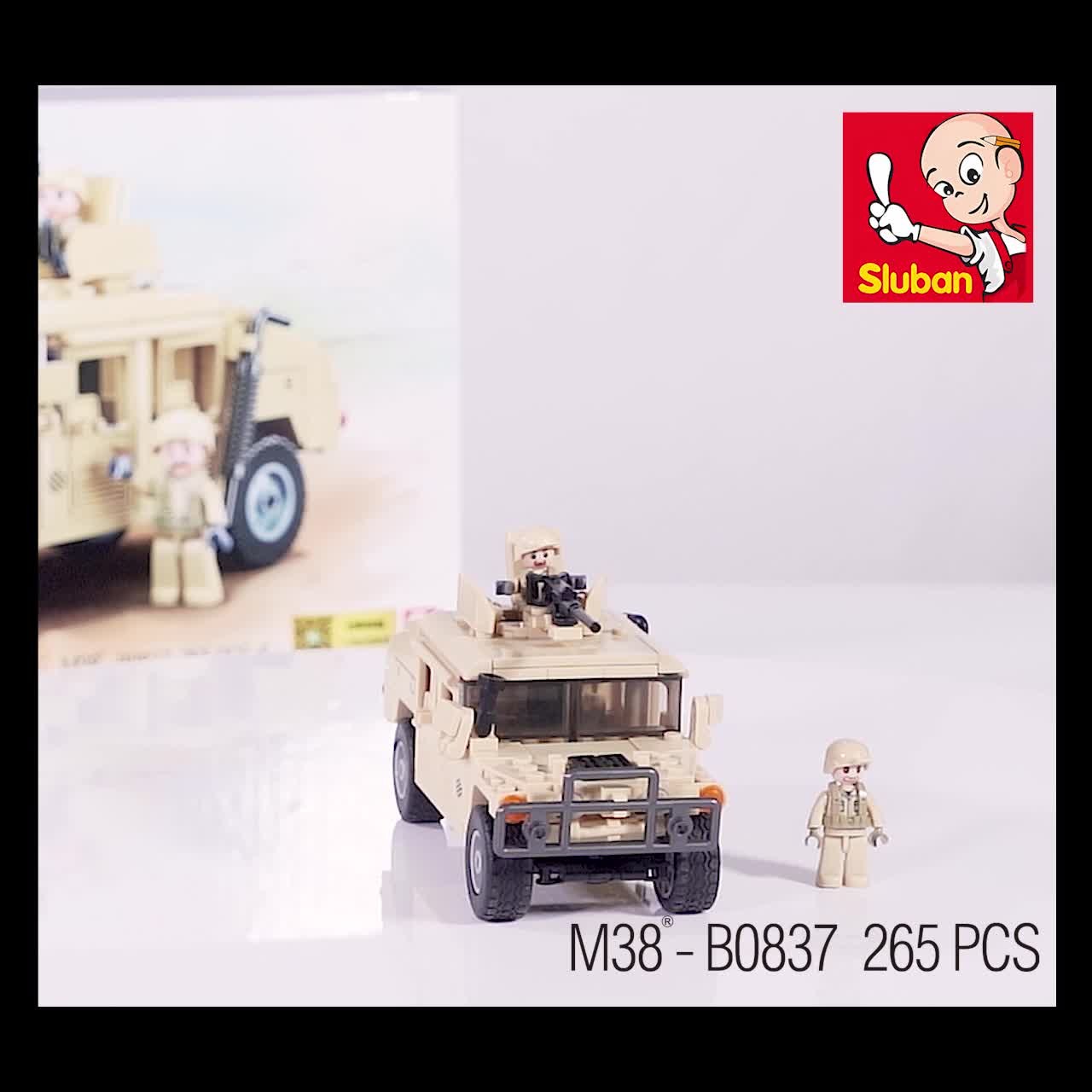Vehicle Building Block Toys with Two Figures Classic Car Model DIY Toy