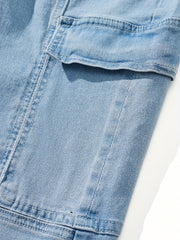 Baggy Pocket Cotton Jeans Men s Casual Loose Fit Stretch Denim Pants