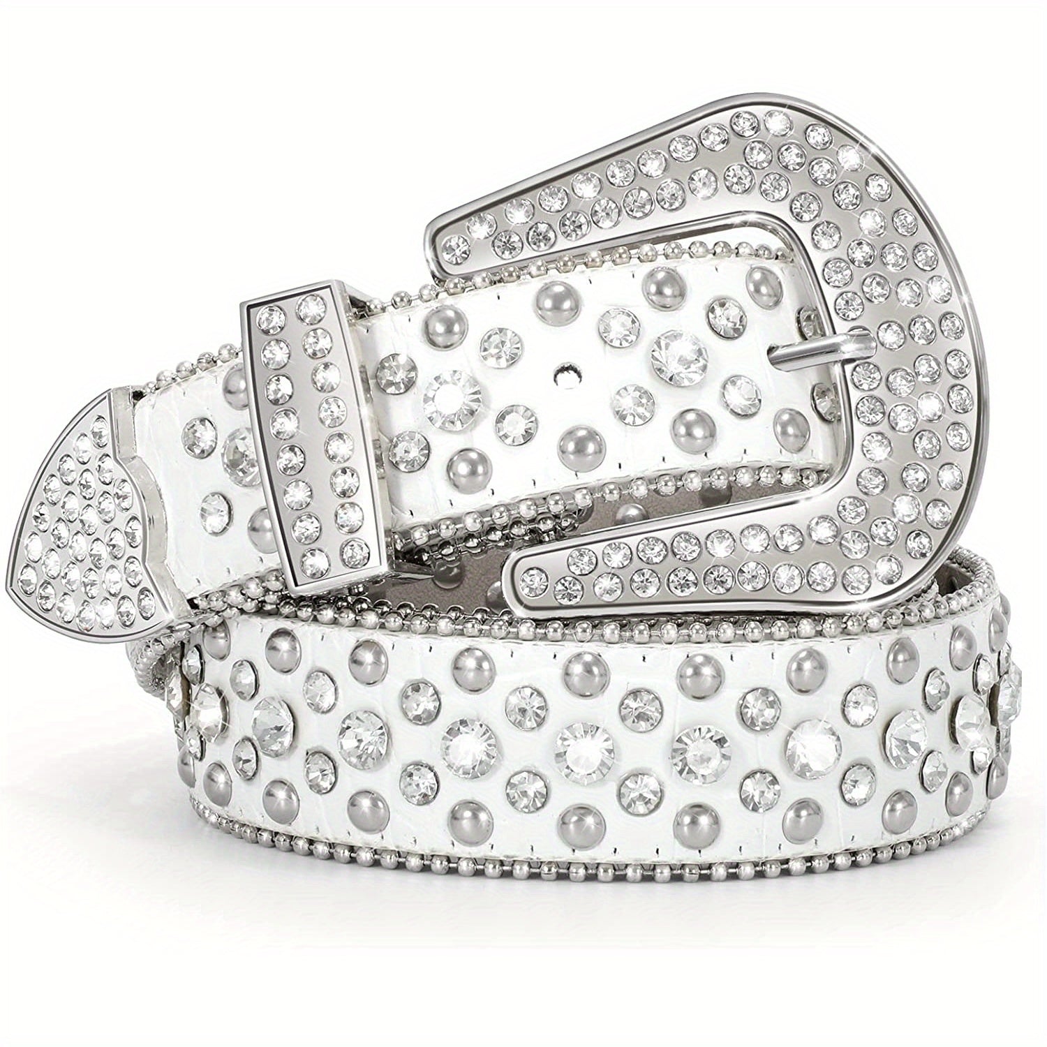Sparkle Studded Rhinestone Cowboy Belt for Jeans Dress