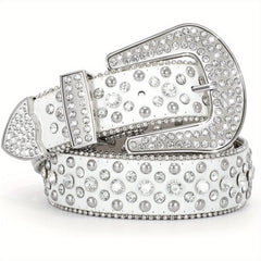 Sparkle Studded Rhinestone Cowboy Belt for Jeans Dress