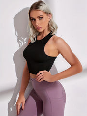 Moisture Wicking Ribbed Sports Tank Top Women's Fitness Yoga Crop Tank