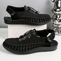 Men's Breathable Woven Sandals for Summer Beach Comfort