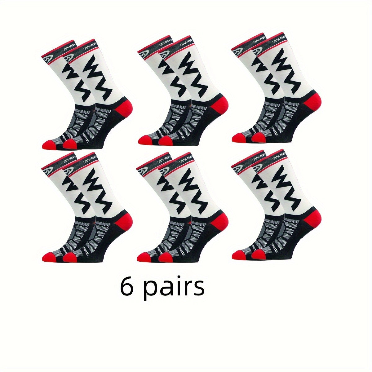 6 Pairs Men's Crew Socks Comfy Casual Unisex Outdoor Nylon Blend