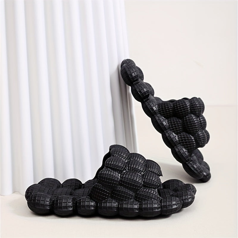 Women's Lychee Pattern Slides Massage Bath Shoes Non Slip Home Slides