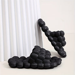 Women's Lychee Pattern Slides Massage Bath Shoes Non Slip Home Slides