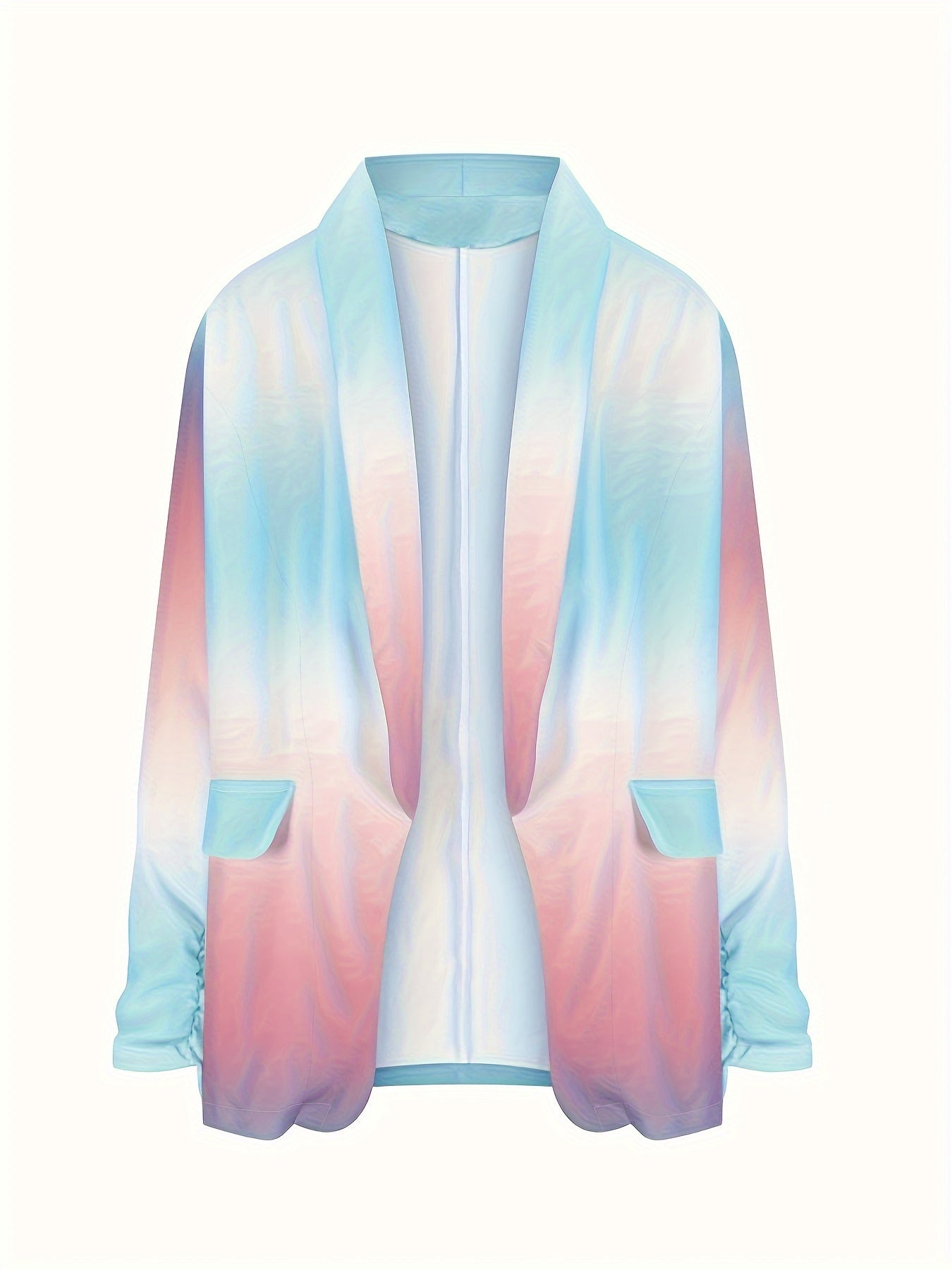 Ombre Long Sleeve Open Front Blazer