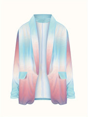 Ombre Long Sleeve Open Front Blazer