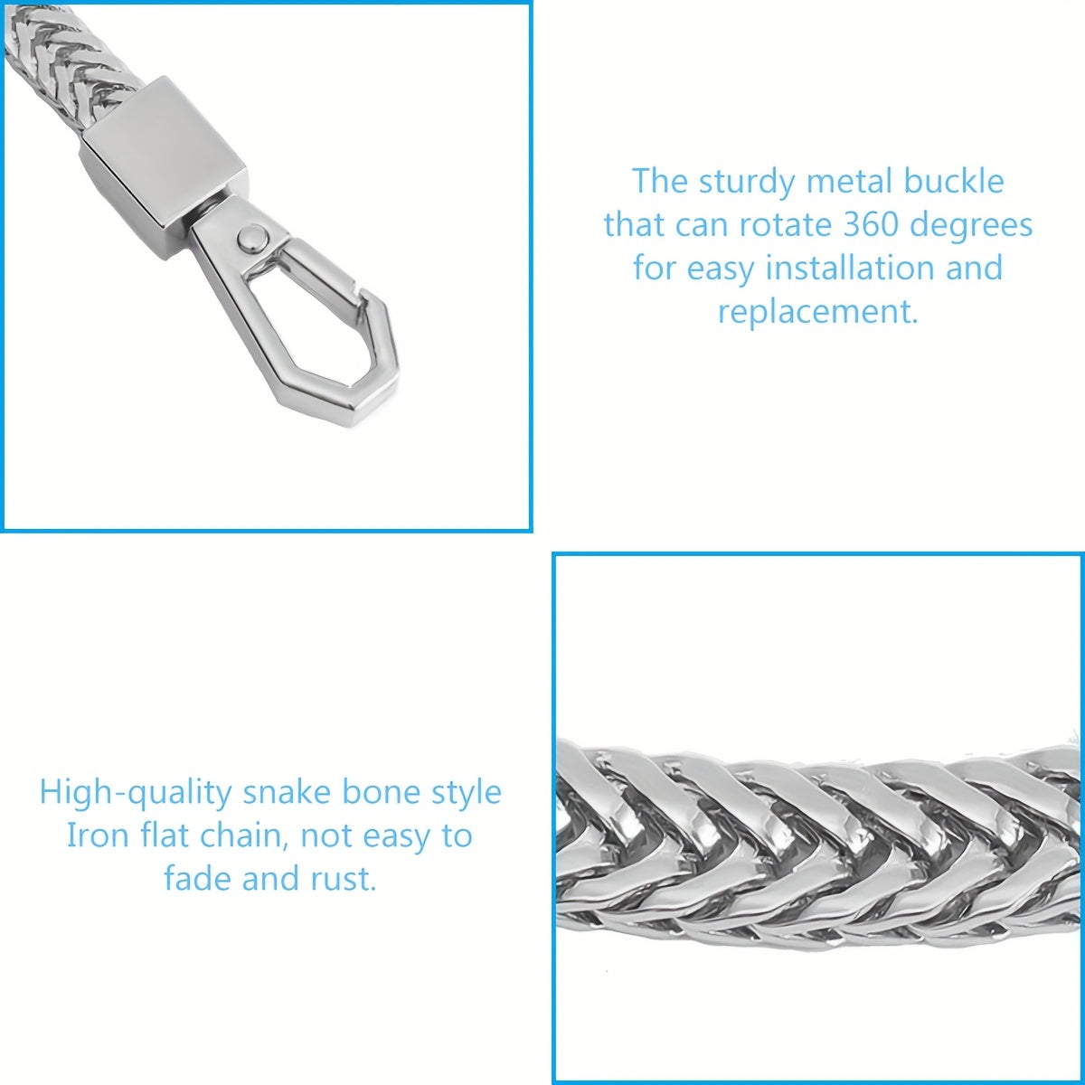 Metal Chain Strap for Bag Durable Reusable Shoulder Replacement Lightweight
