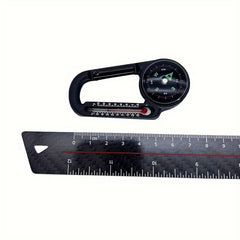 Multifunctional 3-in-1 Aluminum Keychain Carabiner w/ Compass Thermometer
