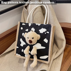 Bear Tote Cartoon Bag Handbag Lunch Box Bag For Shopping Travel