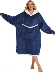 Plush Hooded Night Robe Warm Long Sleeve Robe Women's Sleepwear