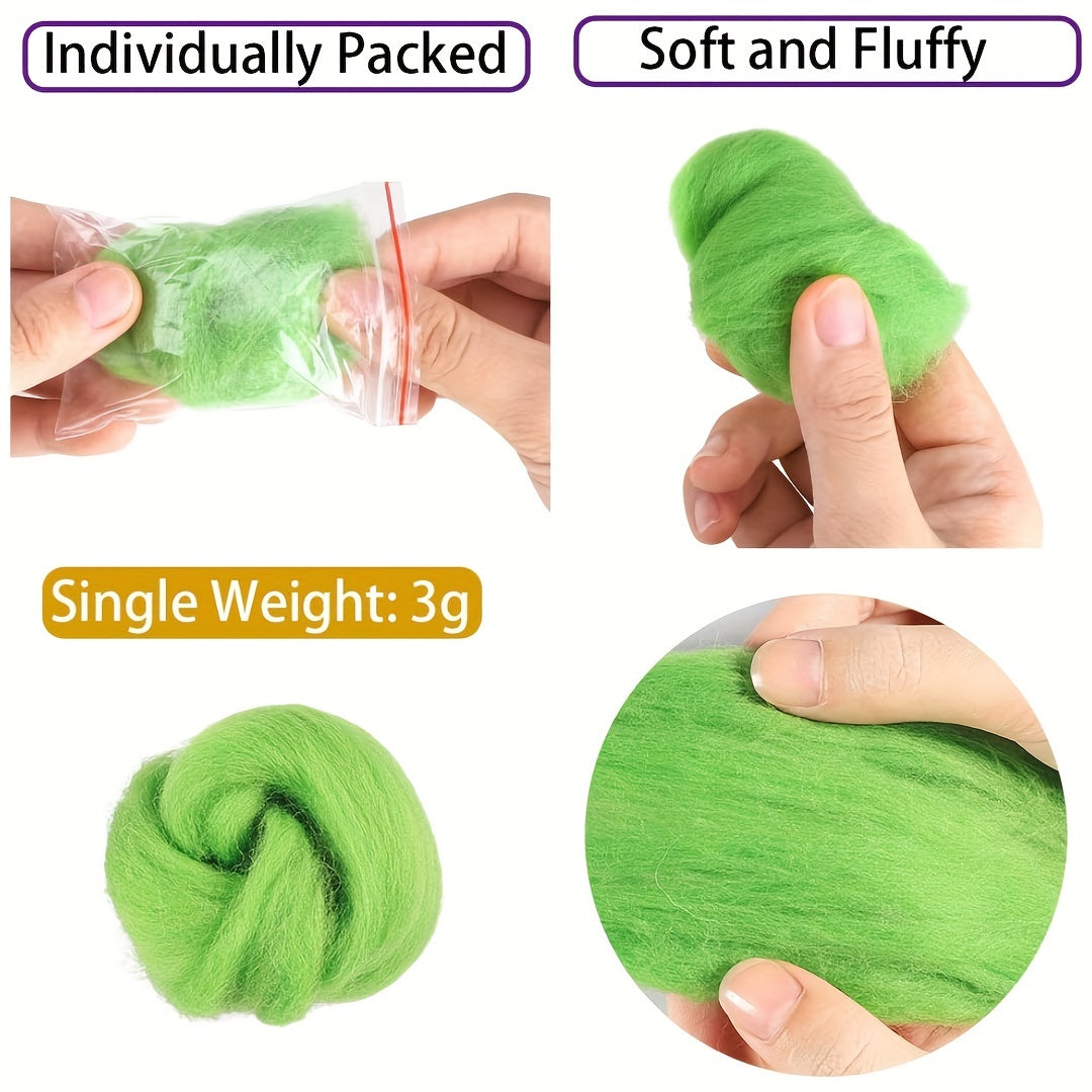 100pcs Needle Felting Wool Roving DIY Craft Spinning Blend