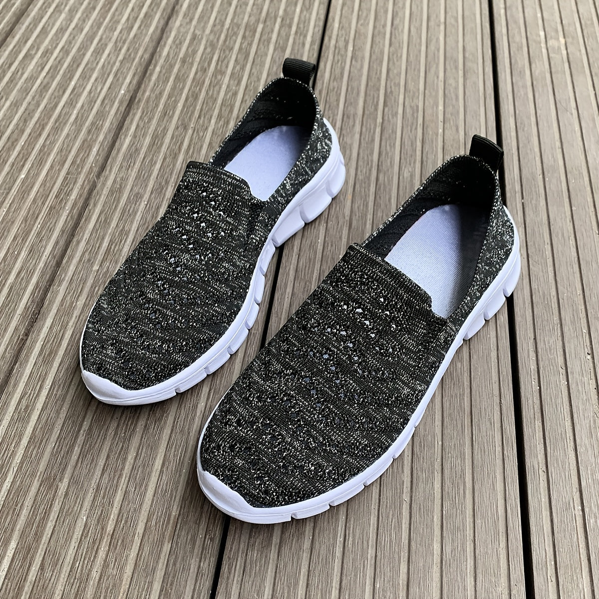 Women's Knitted Non-slip Loafers Breathable Slip On Flat Shoes