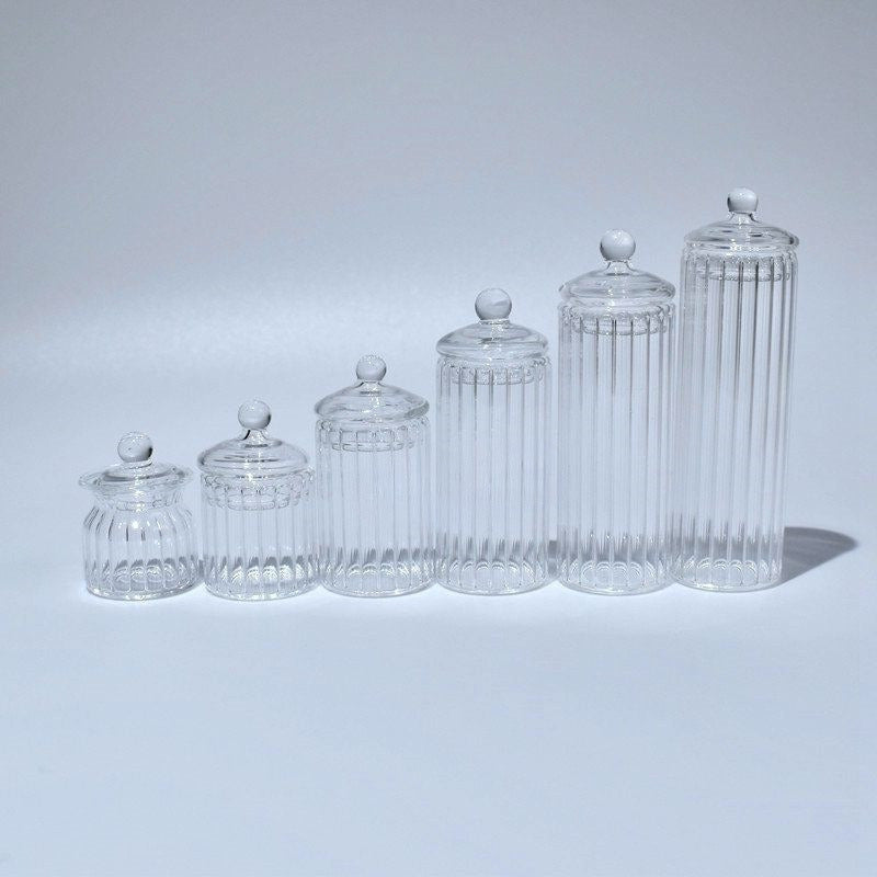 3pcs Micro Transparent Glass 1 12 Dollhouse Jar Decorations
