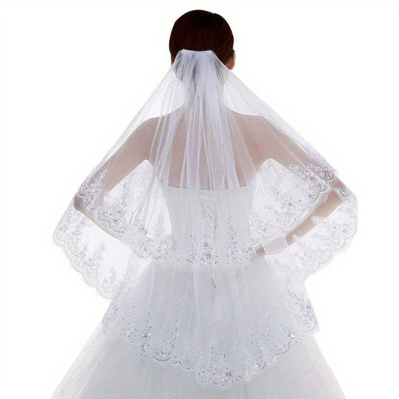 Lace Edge Bridal Veil Wedding Hair Accessory