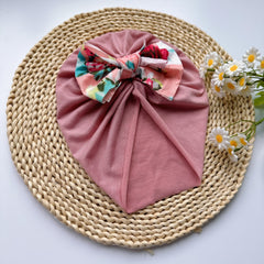 Soft Elastic Strip Flower Baby Hat With Bow Girl Four Season Usable