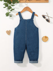 Baby Girls Heart Graphic Cotton Suspender Overalls