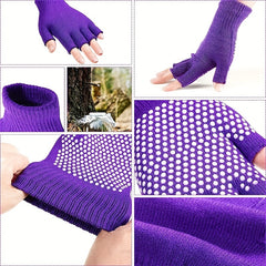Yoga Half Finger Gloves Non slip Solid Fingerless Gloves for Training Cycling