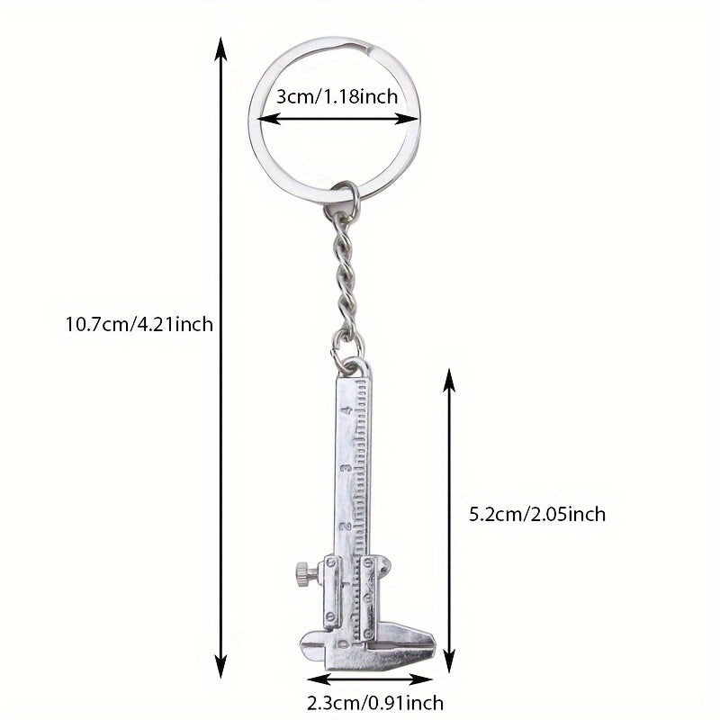 Mini Zinc Alloy Keyring Measuring Tool Bronze Keychain Pendant
