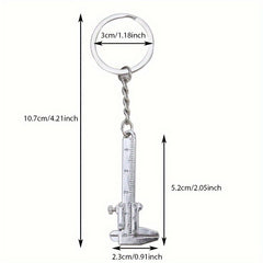 Mini Zinc Alloy Keyring Measuring Tool Bronze Keychain Pendant