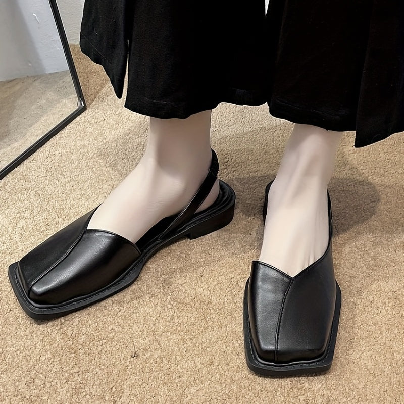 Women's Square Toe Flat Slip On Slingback Shoes