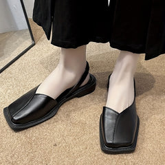 Women's Square Toe Flat Slip On Slingback Shoes