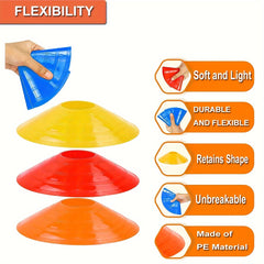 50pcs Soccer Cones w/ Carry Bag & Holder for Sports Training Practice