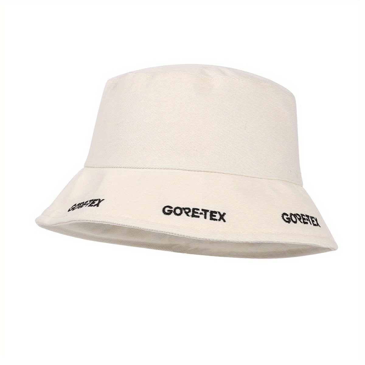 Beige Bucket Hat with Letter Embroidery