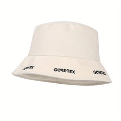 Beige Bucket Hat with Letter Embroidery