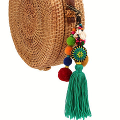 Boho Pom Pom Tassel Keychain Mexican Key Ring Bag Charm