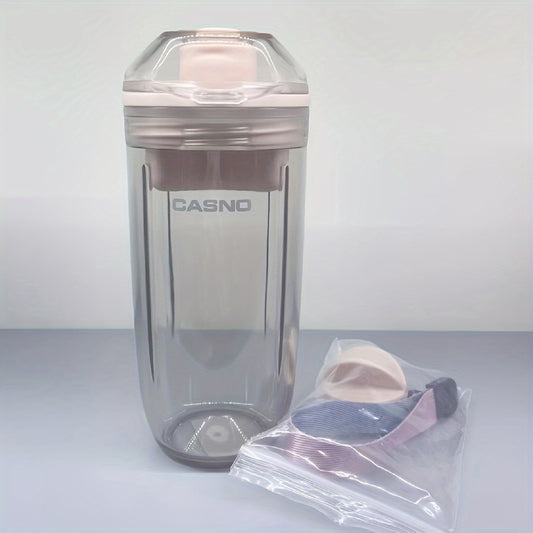 400ml Transparent Leakproof Water Bottle with Strap and Stirring Ball