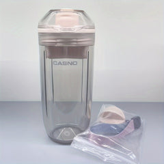 400ml Transparent Leakproof Water Bottle with Strap and Stirring Ball