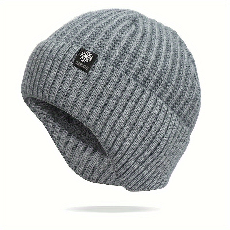 Outdoor Skiing Knitted Hat Thickened Ear Protection Beanie & Scarf