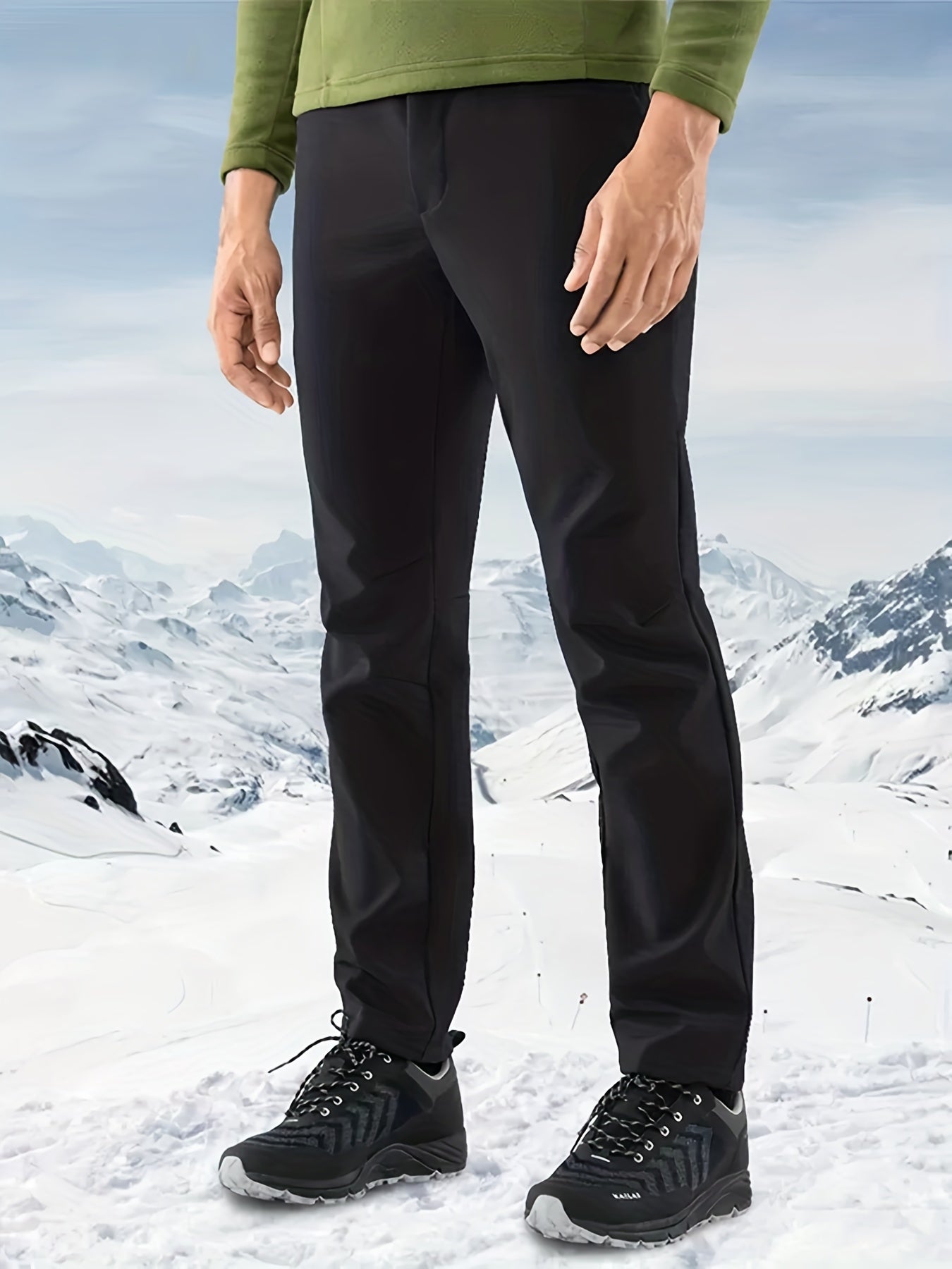 Men's Fleece Windbreaker Pants for Outdoor Hiking - Warm & Quick Drying