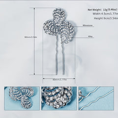 Rhinestone Leaf Hair Pin Bridal Wedding Accessory