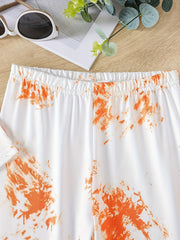 Girls' Tie Dye Track Suit Sleeveless Tank Top Skinny Pants Set