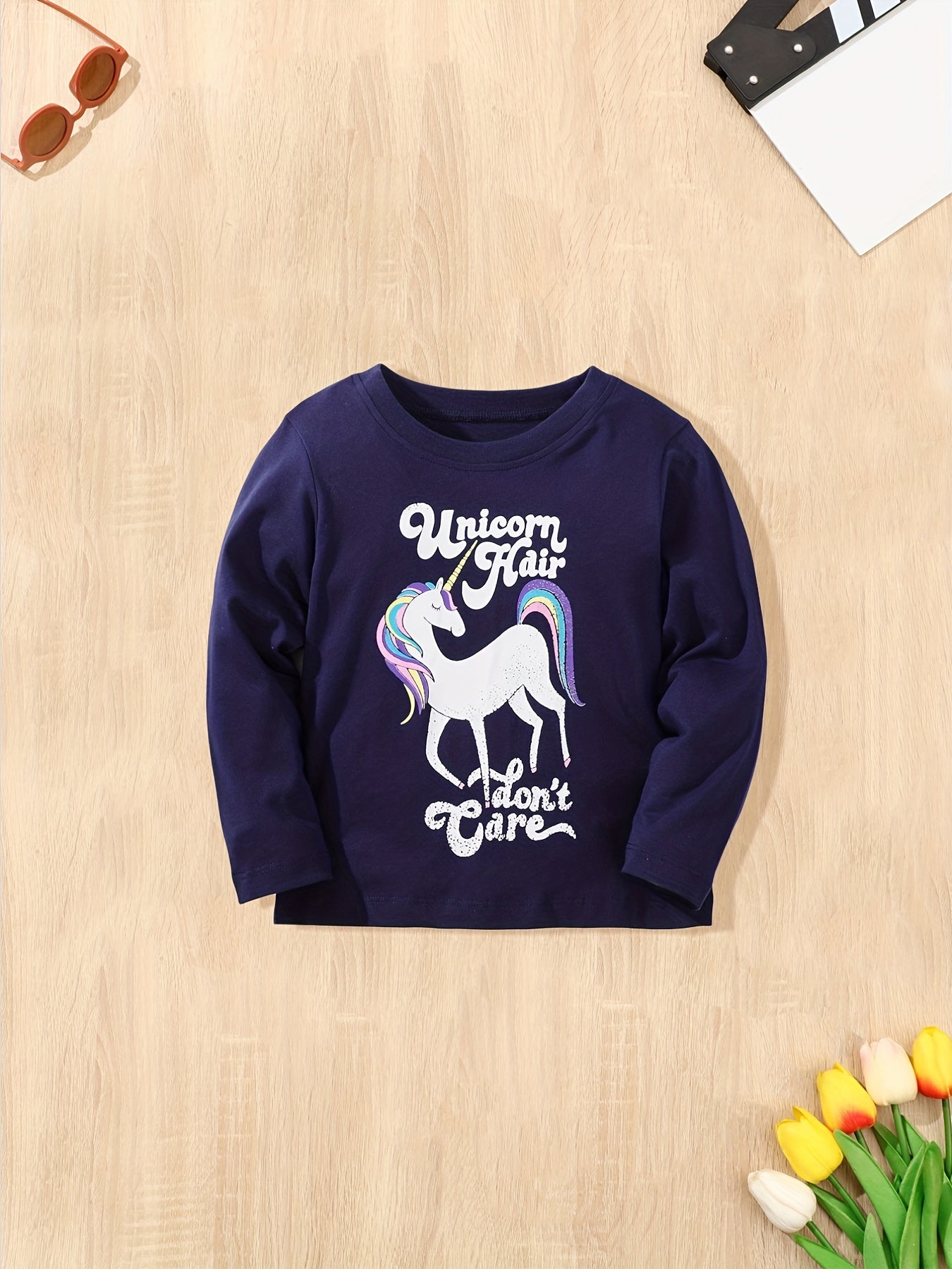 Girls Cartoon Pattern Embroidery Top Kids Sweatshirt