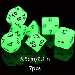 7pcs Face Glow Dice For Board Game Toys Party Accessories Luminous Dice