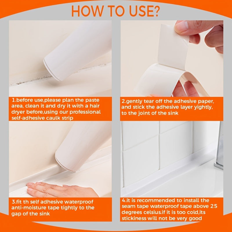 Waterproof Self Adhesive Sealing Strip for Kitchen Bathroom Stove Sink