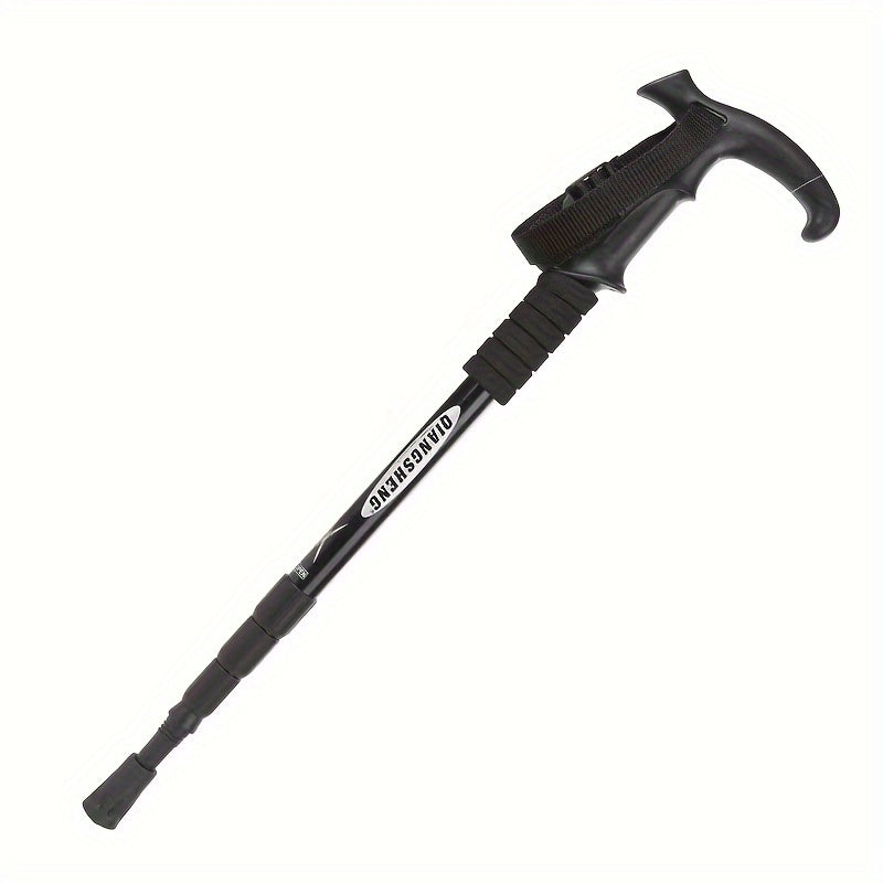 4-Section T Handle Hiking Pole Outdoor Travel Walking Stick Trekking Pole