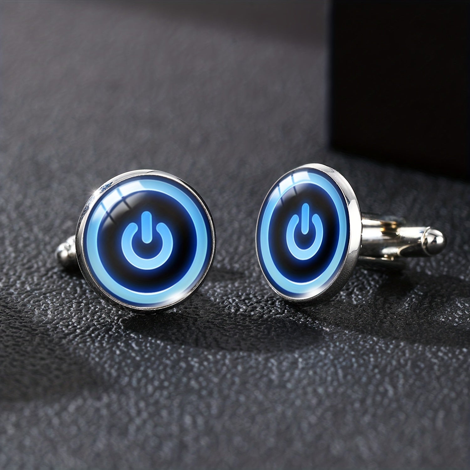 Time Gemstone Men's Cufflinks Peace Sign French Cufflinks