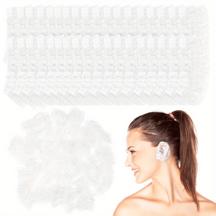 100pcs Disposable Earmuffs Ear Protectors For Hair Dying Bathing
