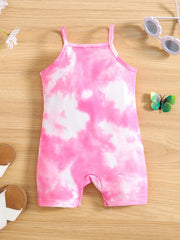 Baby Girl's Butterfly Graphic Summer Cami Rompers