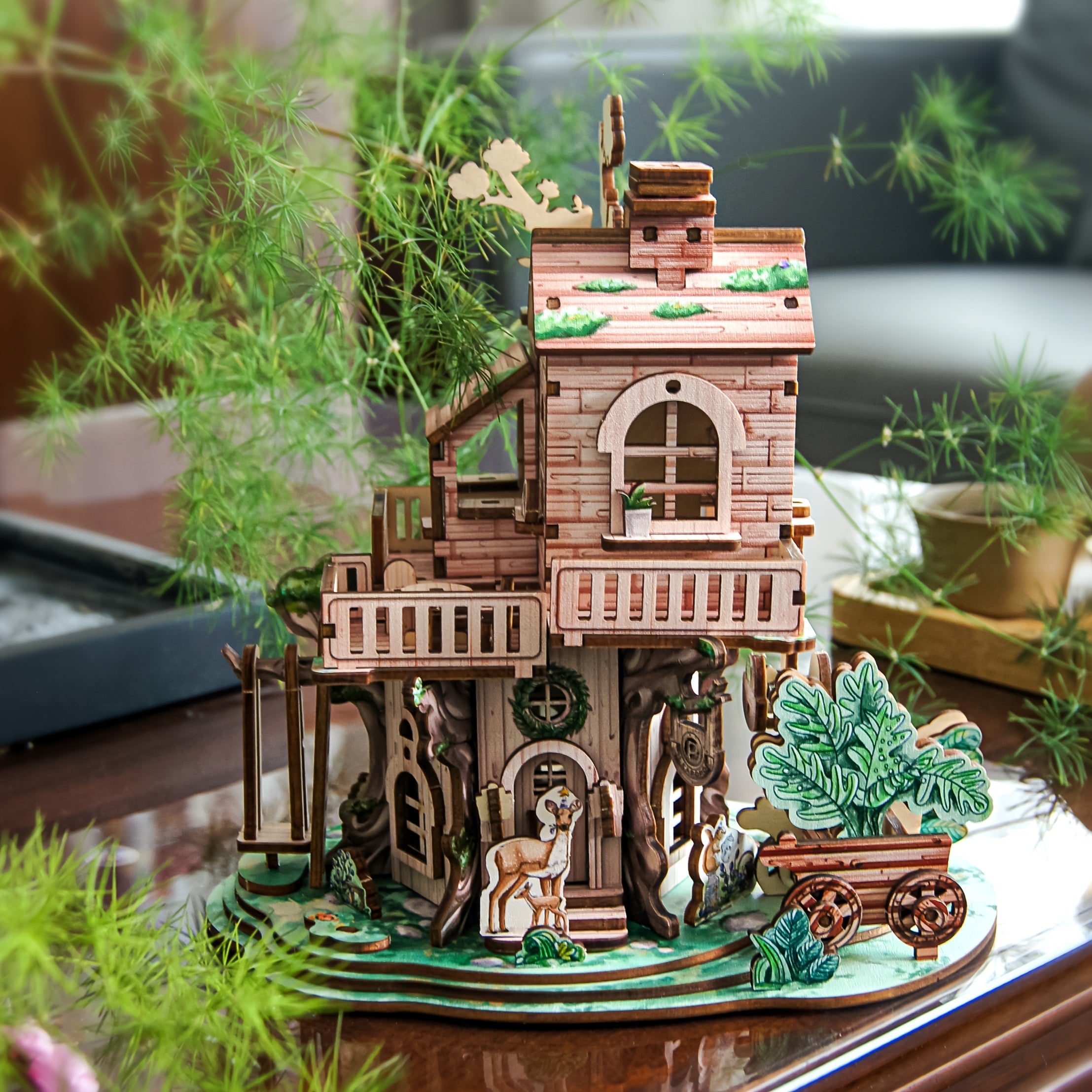 3D Wooden Puzzle DIY Treehouse Model House High Difficulty Building Blocks