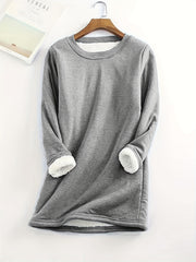Women's Solid Crew Fleece Sweatshirt for Fall & Winter