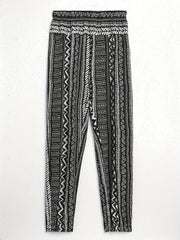 Geometric Print Elastic Waist Pants Casual Loose Pants
