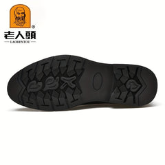 LAORENTOU Men's Leather Oxford Shoes Lightweight Formal Shoes