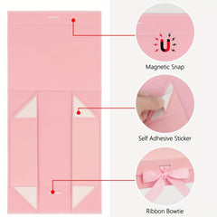 Pink Small Gift Box with Ribbon - Ideal for Christmas & Birthdays
