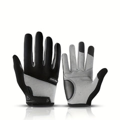 Full Finger Cycling Gloves Anti Slip Touch Screen Shock Absorption