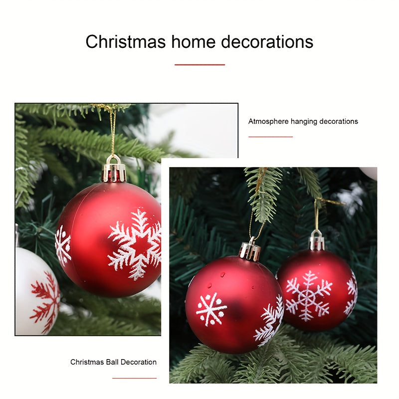 12pcs Christmas Snowflake Mini Balls Shatter Resistant Home Tree Decor